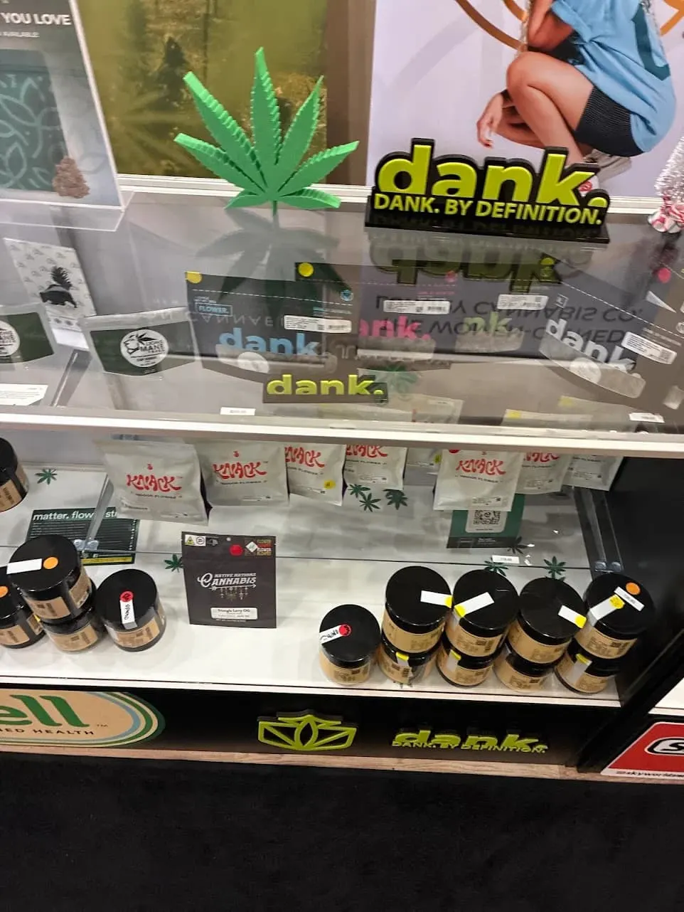 Cannabis pre-roll packs arranged in the display case at Upstate Exotics in Niagara Falls, NY