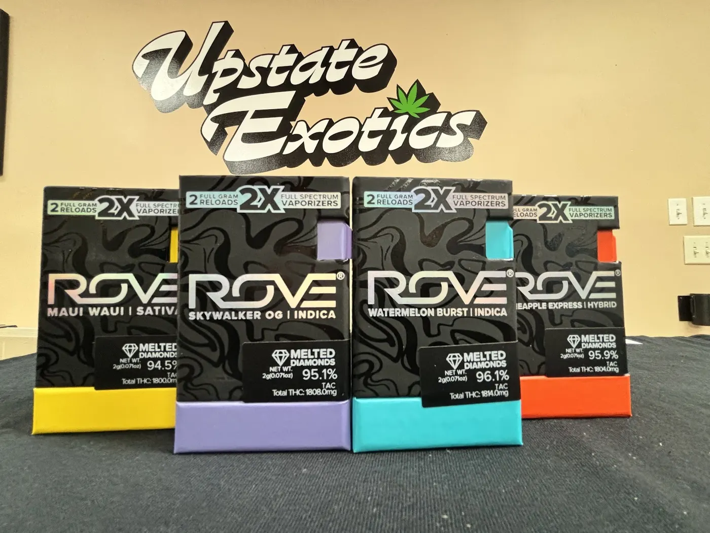 Rove cannabis vapes on display at Upstate Exotics in Niagara Falls, NY